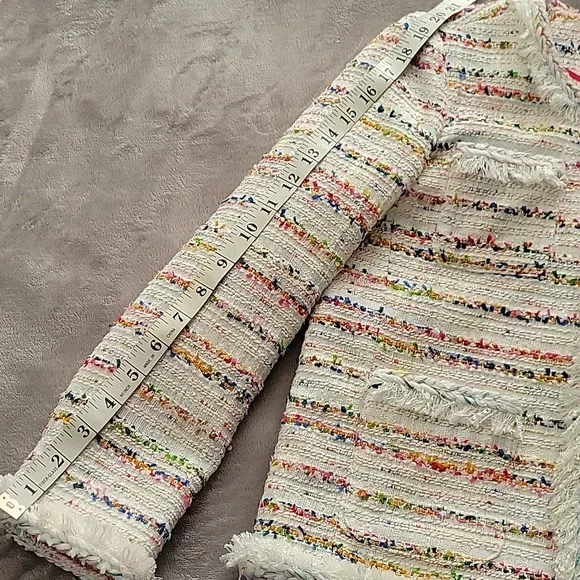 J. Crew Womens Long Sleeve Cropped Textured Tweed Blazer Sz 2p - Picture 11 of 12